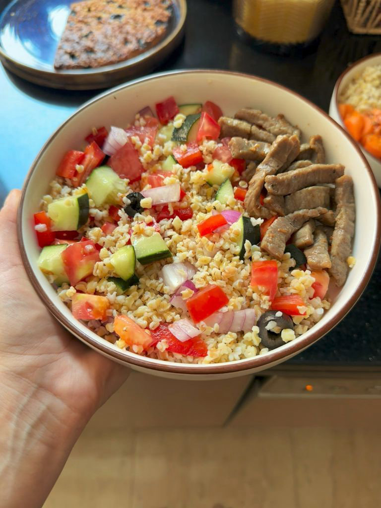Bulgur with Vegetables and Beef