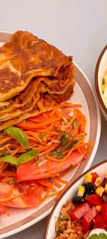 Lasagna with Carrot Salad