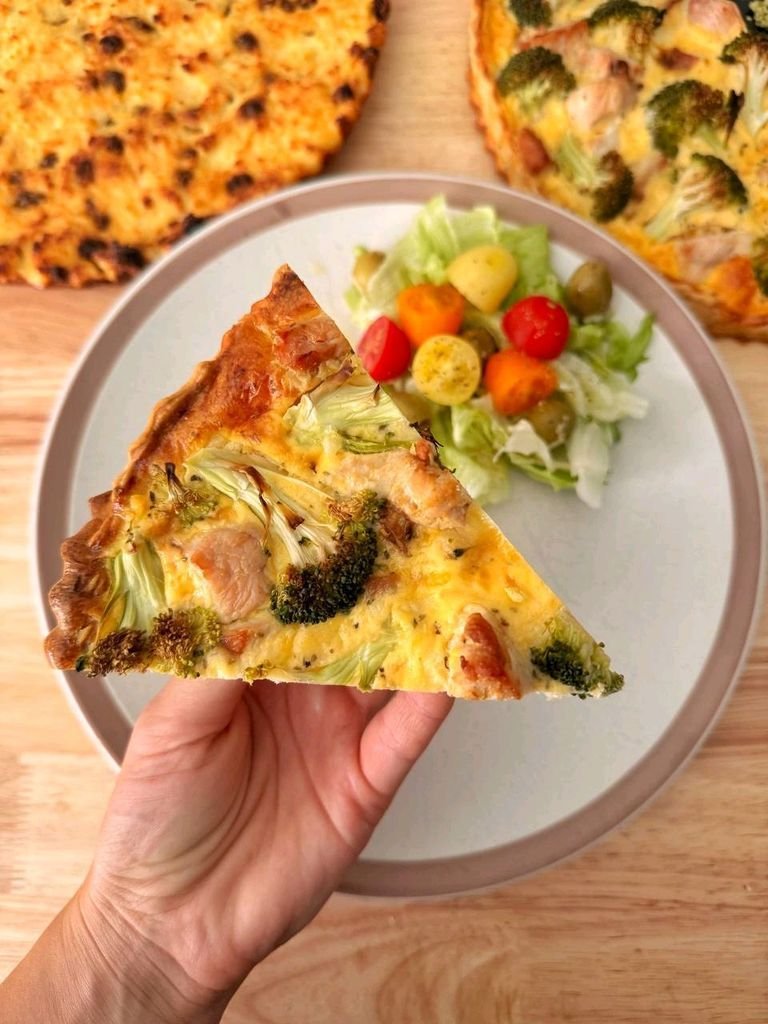 Quiche with mini salad