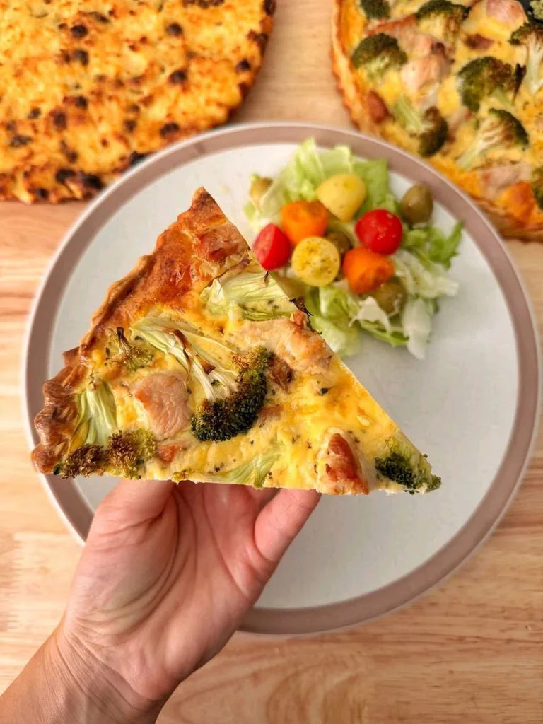 Quiche with mini salad