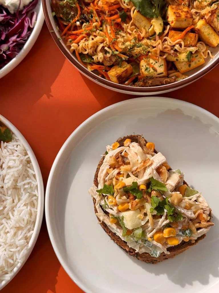 Toast with chicken salad