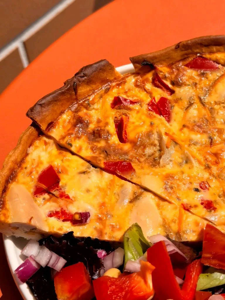 Casserole with salad