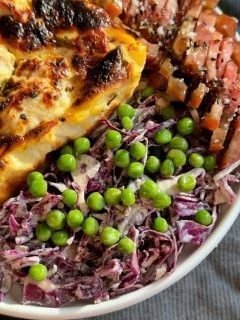 Casserole with coleslaw