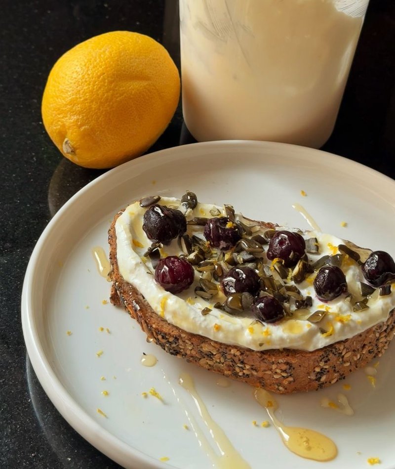 Cheese Toast with Berries and Seeds
