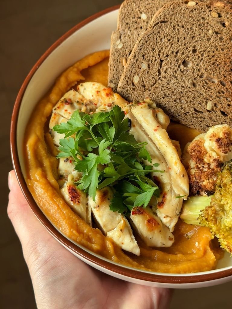 Chicken Steak with Vegetable Purée