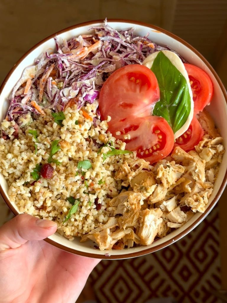 Bulgur with Chicken and Salad
