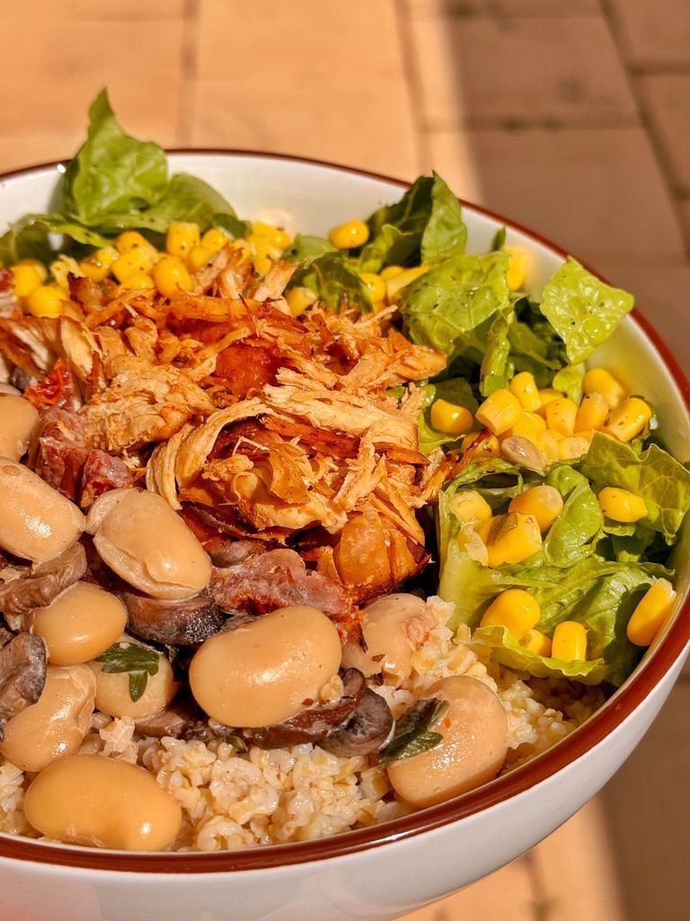 Bulgur with Bean Stew and Chicken